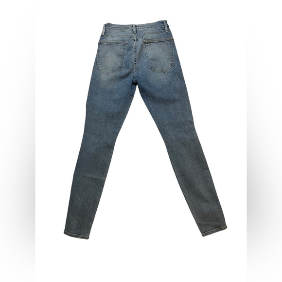 FRAME Le High Skinny Jeans — Button Fly, Distressed, Medium Wash - Picture 4 of 8